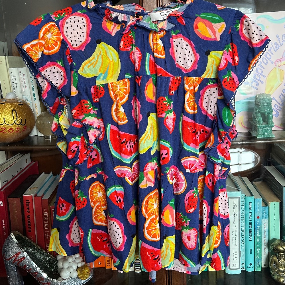 CROSBY BY MOLLIE BURCH - Blakely Blouse In Tutti Frutti - Fruit - Size Medium